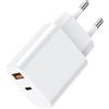 chargeProX Caricatore USB C 30 W, adattatore di alimentazione PD 3.0, adattatore di ricarica USB A, caricatore rapido USB C, alimentazione per iPhone 17/16 Pro/16 Pro Max/15/14 13 12 11, iPad, Samsung