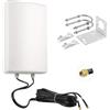 supaerial Antenna esterna MIMO ad alto guadagno 11dBi Dual Cross Polarizzata 3G 4G LTE 2x2 MIMO con doppio connettore SMA maschio da 5 metri per hotspot Internet 4G, router e gateway, Supaerial