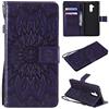 MUMOYAN CHcase Cover per Huawei Mate 20 Lite Custodia di Pelle Case Flip Portafoglio Retro Libretto Magnetico Protettiva Non Graffi con Funzione Supporto Bumper Fiore Girasole per Huawei Mate 20 Lite -Viola