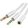 SUCESO Cavo Adattatore Sdoppiatore Cuffie Microfono 2 in 1,Adattatore Jack 3,5mm Maschio a Femmina,Adattatore Splitter Jack da 3,5mm-Due Jack Separati da 3.5mm per Notebook,PC, Cuffie,Auricolari-35cm