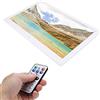 AKLOSIPY Cornice Fotografica Digitale HD 1280x800 da 15 Pollici, Schermo LED, Controllo Doppia modalità, Supporto Scheda di Memoria 16G, Orologio, Calendario, Sveglia, Calendario per