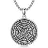 enjoylifecreative Allah, collana da uomo e da donna, in argento sterling 925, con ciondolo musulmano arabo, collana islamica, gioielli religiosi musulmani, regalo per donne e uomini, 20.5mm, Argento