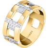 Trussardi TJAXC38012 - Anello da donna in acciaio con logo T, acciaio, Cristallo