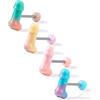 Melighting 4PCS 14Gauge Barra Della Lingua Acciaio Inossidabile Piercing Alla Lingua 16mm Piercing Lingua Plastica Gioielli per Il corpo