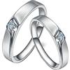 Whoiy Anello Metallo, Fede Nuziale Donna Oro Bianco 18 Carati Diamante Tondo Bianco Anello Regalo Unico Taglia Donna17 Uomo 30