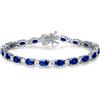 FANCIME Bracciale da tennis da donna, in argento Sterling 925, con pietra portafortuna, ideale come regalo per donne e ragazze, lunghezza 19 cm, 19 cm, Argento sterling, Zaffiro