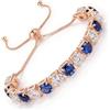 LOVANS Bracciale Tennis Donna Oro Rosa, Braccialetto con Zirconi, Idee Regali Natale Regalo Gioielli per Mamma Ragazza Sorella Fidanzata, Adatto per Polsi 8-22 cm [Blu&Bianco,6MM]