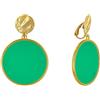 Schmuck Les Poulettes LES POULETTES BIJOUX - Orecchini Clip in Metallo Dorato Cerchio Colorato Traslucido - Verde