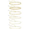 Emibele Bracciali D'oro per le Donne, Elegante Braccialetto Regolabile Placcato Oro 14K per le Donne, Trendy Minimalista Figaro Braccialetti Graffetta Stack Set Gioielli Regali