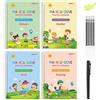 XTDMJ Quaderni magici, 4 quaderni magici, libro di esercizi riutilizzabili, 5 ricariche + 1 portapenne, per bambini, calligrafia, numeri, disegni, lettere