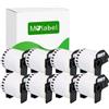 Molabel Address Label DK-22205 DK2205 - Confezione da 8 rotoli (Endless) 62mm x 30,48m, compatibili con Brother QL-500 QL-500A QL-500BS QL-500BW