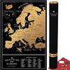 Divalis Mappa Europa da Grattare Facile da Incorniciare 60x40 cm - Mappa Europa Gratta - Poster di Viaggio Europa - Mappa Grattabile con Accessori - Travel Map Europe
