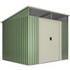 Wasabi - Casetta giardino esterno 4,6 m2 Stark - Lucernario in policarbonato - Porta scorrevole doppia - Tetto inclinato - Verde e Beige - Capannone metallico di stoccaggio - 194 x 238 x 203 cm