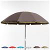 Produce Shop Ombrellone Mare Spiaggia 220 cm Alluminio Antivento Protezione UV Professionale Bagnino Fluo - Marrone