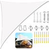 ZFEBHMY Tenda a Vela Triangolare, Vela Ombreggiante Triangolare Impermeabile con Kit di Fissaggio Corda, Tenda da Sole Telo Parasole Ombreggiante per Giardino Patio Piscina-White||4x4x5.7M