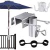 DIANLIANG Ombrellone da Balcone Ringhiera Supporto per Ombrellone da Balcone con Gancio Supporto in Metallo per Porta Ombrellone