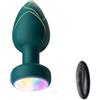 Generic Plug Anale Vibrante Con 10 Modalità E Luci LED, Telecomando, in Silicone Di Alta Qualità Per Uomini, Donne E Coppie (Green)