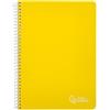 Liderpapel Quaderno a spirale leiderpapel a4 witty copertina rigida 80h 90gr quadro 4mm con margine colore giallo