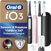 Oral-B iO3 Spazzolino Elettrico | Nero e Rosa | 4 Testine di Ricambio | Batteria a Lunga Durata | Custodia da Viaggio | Porta Testine | Confezione da 2 Spazzolini