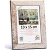 3-B cornice portafoto HIT - Bianco rustico (bianco invecchiato otticamente con venature del legno visibile) - 10 x 15 cm - cornice in legno, vetro acrilico