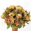 HAOSHICS Haoshishcs Fiori di Peonia Artificiali in Seta, Bouquet di Peonie Finte Realistiche per Decorazione di Casa, Ufficio, Matrimonio, Cerimonia Nuziale (Marrone)