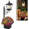 Generico Per Luce Solare Con Fioriera, Lanterna Da Giardino Solare Vintage 2 In 1 Con Vaso Da Fiori, Fioriera Da Esterno Con Illuminazione Per Balconi Corridoi Appartamenti Cortile Terrazza