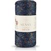 S SENSY Sensy - Cordoncino in poliestere scintillante di alta qualità, 2 mm, 230 m, 90% polipropilene, 10% poliestere, 2 mm, filo per macramè, uncinetto, maglieria, (blu navy multicolore brillante)
