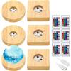 WDEC 6PCS Base Luminosa in Legno, Rotondo e quadrato, Base luminosa a LED con USB, 16 Colori LED Con Interruttore Regolabile, Base quadrata in legno per luci, per Vetro Acrilico, Colore Caldo