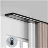 MZQMK Bastone per Tenda Doppio, Set di Binari per Tende in Alluminio, Bianco Nero Binario per Tende A Muro, Bianco, Binario per Tende A Soffitto, 1m 1,5m 2m 2,5m 3m 3,5m 4m 4,5m 5m(Black,1.8m(5.9ft))