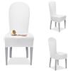 BANZAII TEXTILE INNOVATOR ONLINE Banzaii - Coprisedia Antimacchia con Schienale Tondo - Vestisedia Seduta e Schienale Tondo per sedie da cucina, sala da pranzo, cerimonia, ristoranti - 2 Pezzi Bianco Made in Italy