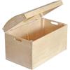 Creative Deco Baule in Legno, Casetta con Coperchio | 56.5x33x36.5cm | Cassa Armadio da Esterno e da Interno | Scatola Legno non Grezzo e non Verniciato | Porta Giochi per Decorare e Pittura Bambini