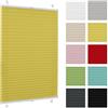 Generic Tenda plissettata senza forare - 40 x 230 cm - Giallo - per interni, per finestre, fissaggio a morsetto (Klemmfix)
