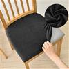 FANSU Coprisedili per Sedie da Pranzo 1 2 4 6 Pezzi, Coprisedia Senza Schienale Velluto Elasticizzato Antiscivolo Coprisedie per Sedia Lavabile per Sala da Pranzo Cucina (Nero,4 Pezzi)