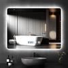 Litglobe Specchio Bagno con Luce 80x60cm,Specchiera Bagno Specchio LED con Antiappannamento,Interruttore Touch,3000K-6500K Dimmerabile,Funzione di Memoria per Casa Hotel Parrucchiere