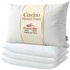 cuscini fiber - 4 Cuscini Memory Foam 13cm, Cuscini Letto Matrimoniale Ortopedici con Fodera in Misto Cotone Sicura per la Pelle, Guanciale Letto Made in Italy, Cuscino Antiacaro Anallergico