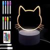 GOMETY Luce notturna a LED in acrilico, lampada creativa fai da te con telecomando e penna cancellabile, luce notturna personalizzata per bambini, lampada da comodino a LED per bambini, regalo per la festa