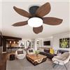 Dceinz Ventilatore Da Soffitto Con Luce 5 Pale Dimmerazione Telecomando 6 Velocità E Timer Silenzioso Lampadario Con Ventilatore Da Soffittoreversibile,Colore noce-25