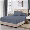 MistyMorning Lenzuolo con Angoli Extra Profondi 16''/40 cm, Lenzuola in Cotone Egiziano con 200 Fili, Biancheria da Letto e Biancheria di qualità Morbida e Premium (Grigio, King)