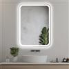 Home Glow Specchio da bagno verticale 60x80cm con luci LED, Specchio da bagno illuminato con interruttore touch, Angoli arrotondati rettangolare con luce LED frontale bianca naturale