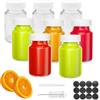 Ravytha 8 Pezzi Bottigliette di Vetro Piccole, Mini Bottiglie Vetro da 60 ml, Bottiglia Trasparente con Coperchi, Spazzola ed Etichette, per Bevande di Succo Fatte in Casa, Frullati, Latte