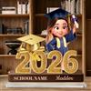 SHKINETARRY Regali di laurea personalizzati classe 2026, targa con statuetta di laureato in cartone animato personalizzata, regalo di laurea per scuola media, liceo e università per il laureato