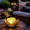 GIGALUMI Luci solari da giardino ornamentali da esterno, luci a forma di fiore di loto a energia solare, impermeabili IP44, decorazione per esterni, per giardino, patio, prato, vialetto, stagno