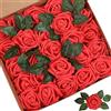 PIQIUQIU 25 Rose Artificiali in gommapiuma, Fiori Artificiali, per Matrimonio, Bouquet da Sposa, Decorazione per la casa 8cm (Rosa)