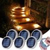 YiLaie Segnapasso 24 Leds Esterno Solare, 11cm Luci Circolari da Giardino con Adesivo Luce 360°, Faretti Solari a Pavimento IP68 Calpestabili per Viale, Camminamento, Scale, Bianco Caldo (6 Pezzi)