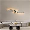 OOWOKS 1 pack,60cm,Lampada da parete a LED Modern, 40W 3500LM Applique da parete Interna Nero Design Curvo Lampada da soggiorno 3000K-6000K Alluminio Lampade da Muro ad Arco Lungo per Camera Corridoio Scala