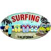 DiiliHiiri Cartello decorativo Surfera, targa in metallo da Surf, 40 x 22 cm, in metallo, stile antico, decorazione per bar, targhette, cartello da surf, arte surfista (9560)