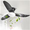 Dibaful Ventilatore da soffitto da 100 cm con illuminazione 46W lampada da soffitto a LED telecomando a 6 marce timer dimmerabile per camera da letto soggiorno sala da pranzo nero