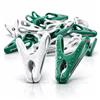 Kerafactum 40 mollette in plastica stabili senza impronte Soft Grip antivento | Mollette resistenti alle intemperie con molla in acciaio per stendibiancheria, stendibiancheria, colore: verde e bianco