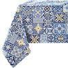Confezioni Giuliana Tovaglia Maiolica Azulejos Blu Estate Mare 100% Cotone Made in Italy, 140x140, Forma Quadrata