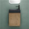 Mai & Mai Mobile Bagno Sospeso46x26x63cm in Marrone Chiaro, Set Mobiletto per Bagno con Lavabo da Minerale Fuso in Antracite Opaco, Seria Pisa02